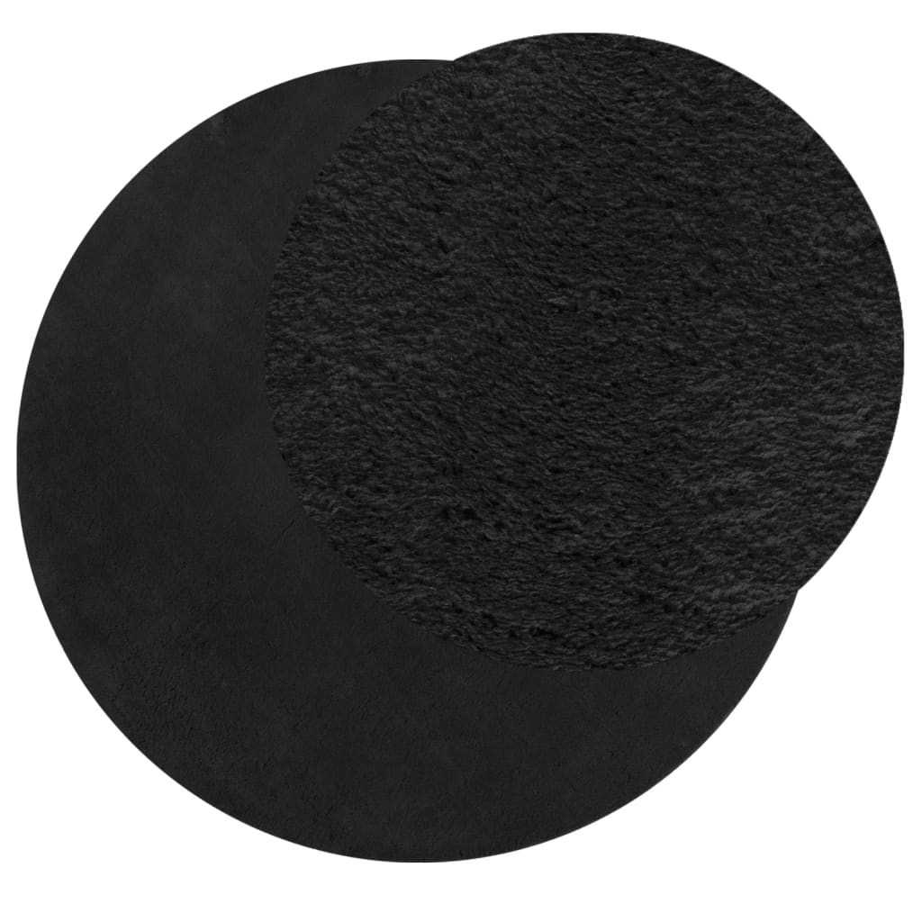 Vaip HUARTE, lühikese narmaga, pestav, must, Ø 100 cm