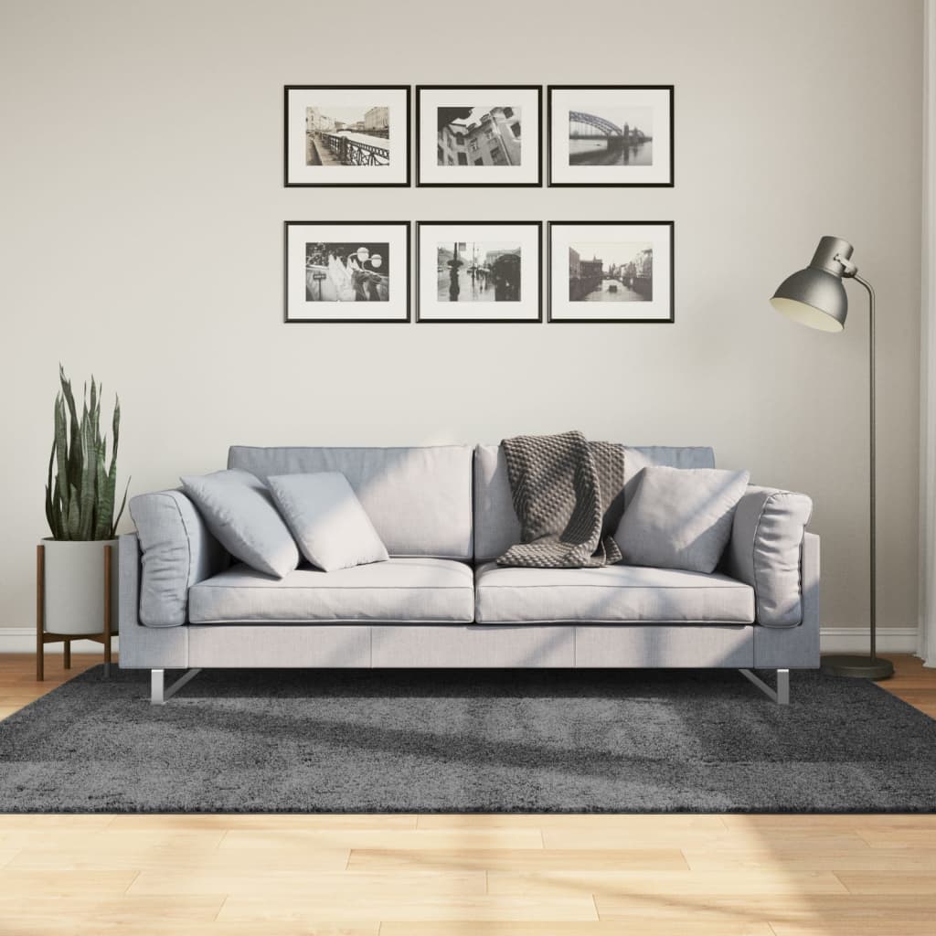 Vaip "OVIEDO" lühikese narmaga, antratsiithall, 140 x 200 cm