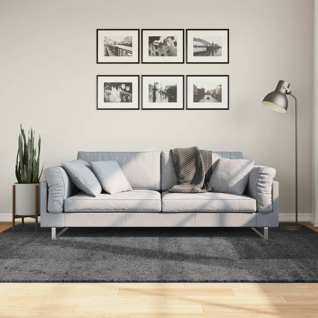 Vaip "OVIEDO" lühikese narmaga, antratsiithall, 160 x 230 cm