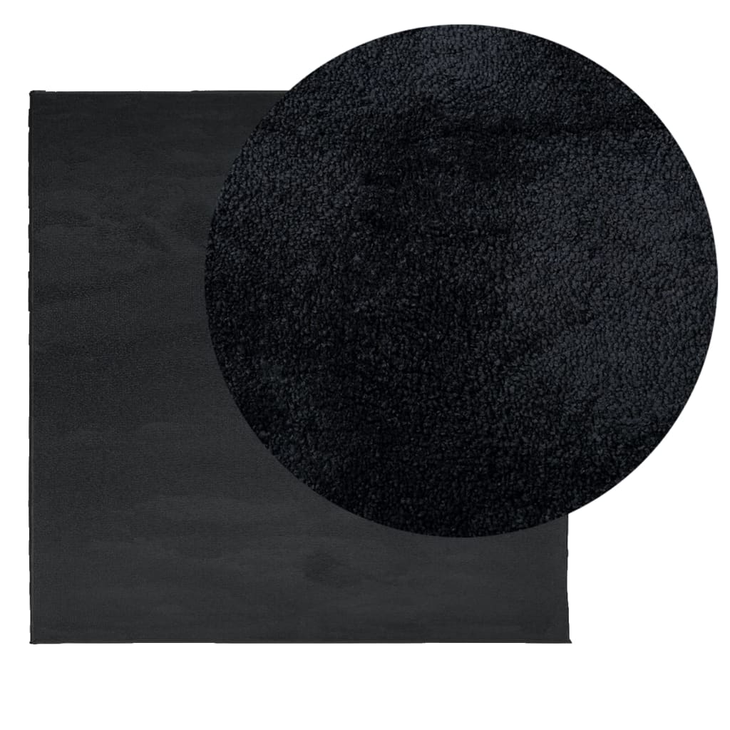 Vaip "OVIEDO" lühikese narmaga, must, 120 x 120 cm