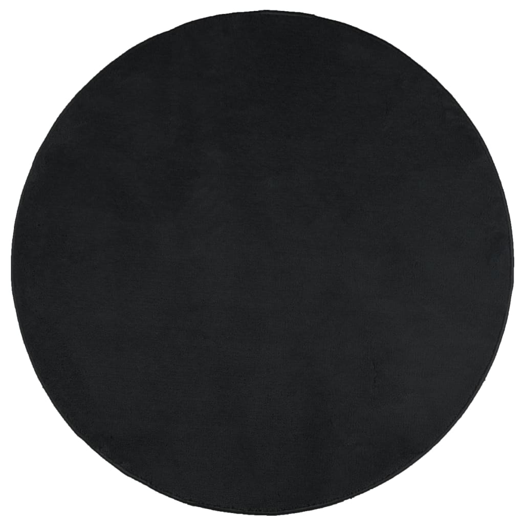 Vaip "OVIEDO" lühikese narmaga, must, Ø120 cm