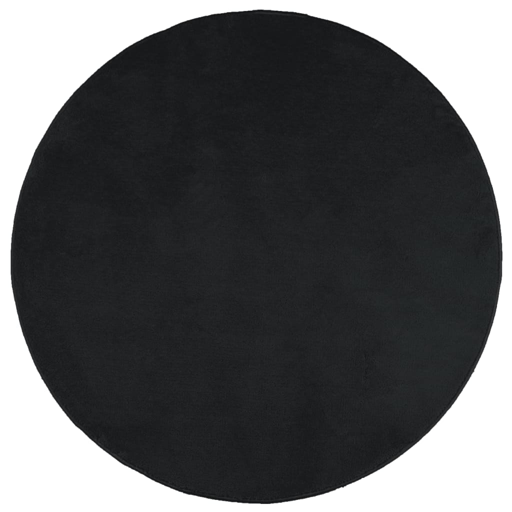 Vaip "OVIEDO" lühikese narmaga, must, Ø160 cm