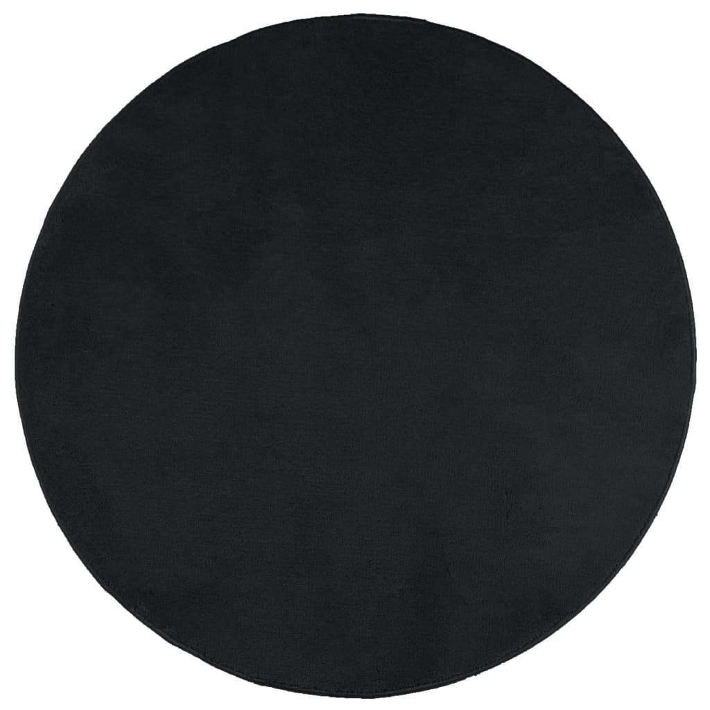 Vaip "OVIEDO" lühikese narmaga, must, Ø200 cm