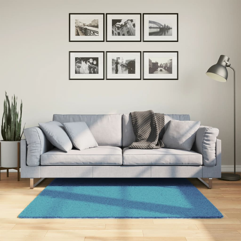 Vaip "OVIEDO" lühikese narmaga, türkiissinine, 120 x 120 cm