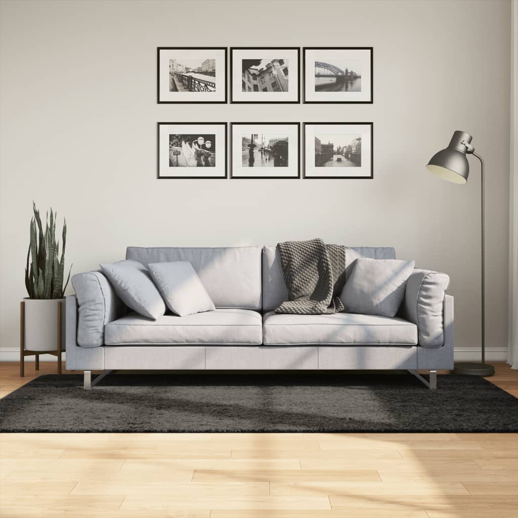 Vaip "ISTAN", kõrge narmaga, läikiv, antratsiithall, 100x200 cm