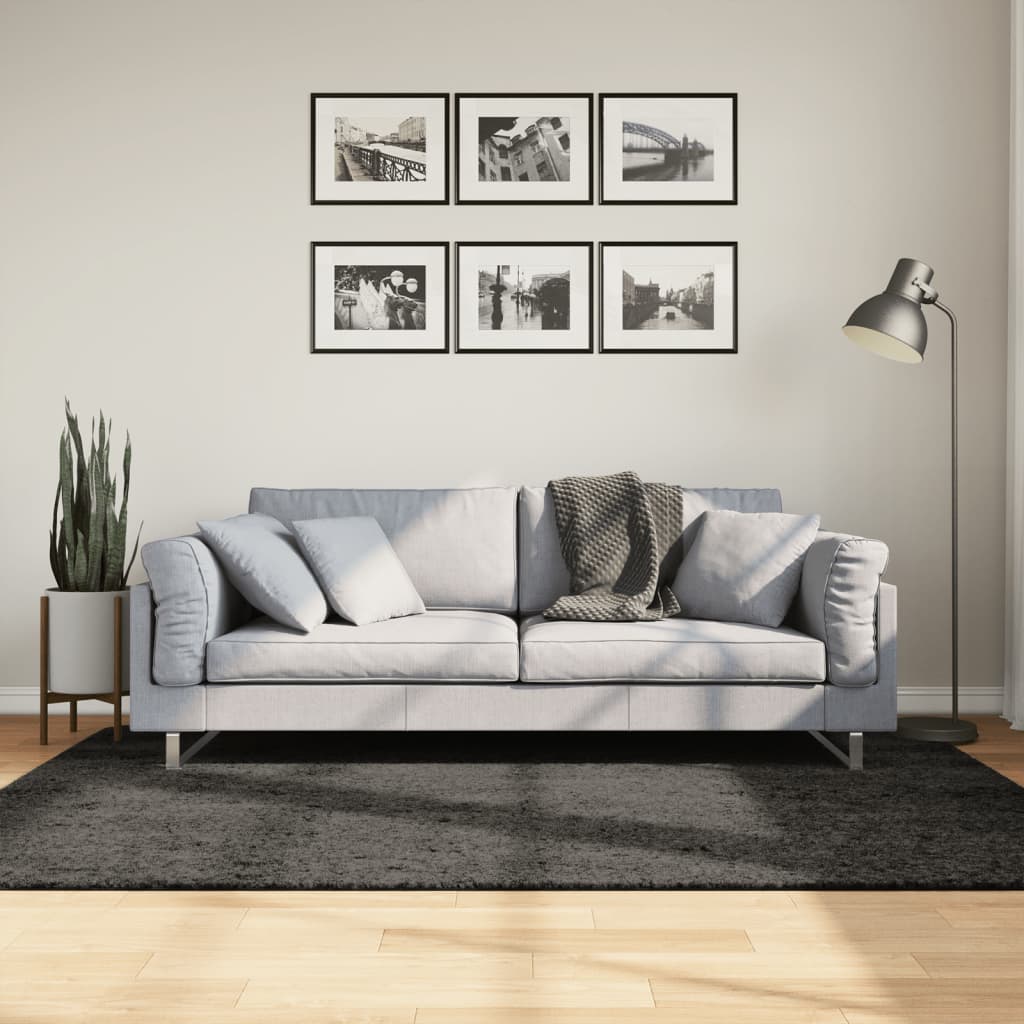 Vaip "ISTAN", kõrge narmaga, läikiv, antratsiithall, 140x200 cm