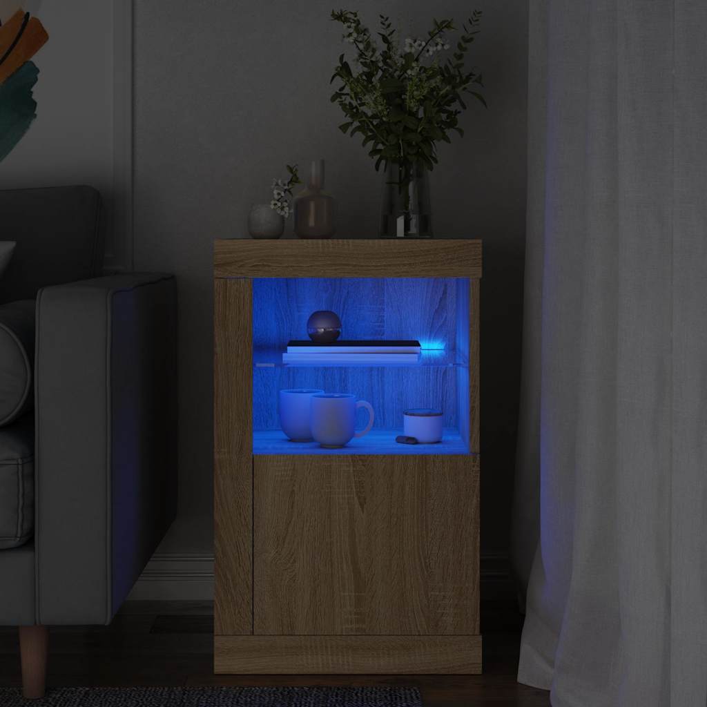 Külgkapp LED-valgustusega, Sonoma tamm, tehispuit