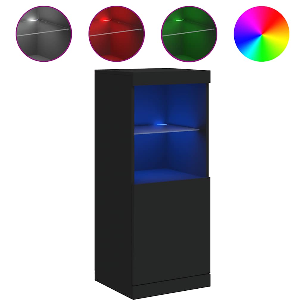 Puhvetkapp LED-tuledega, must, 41 x 37 x 100 cm
