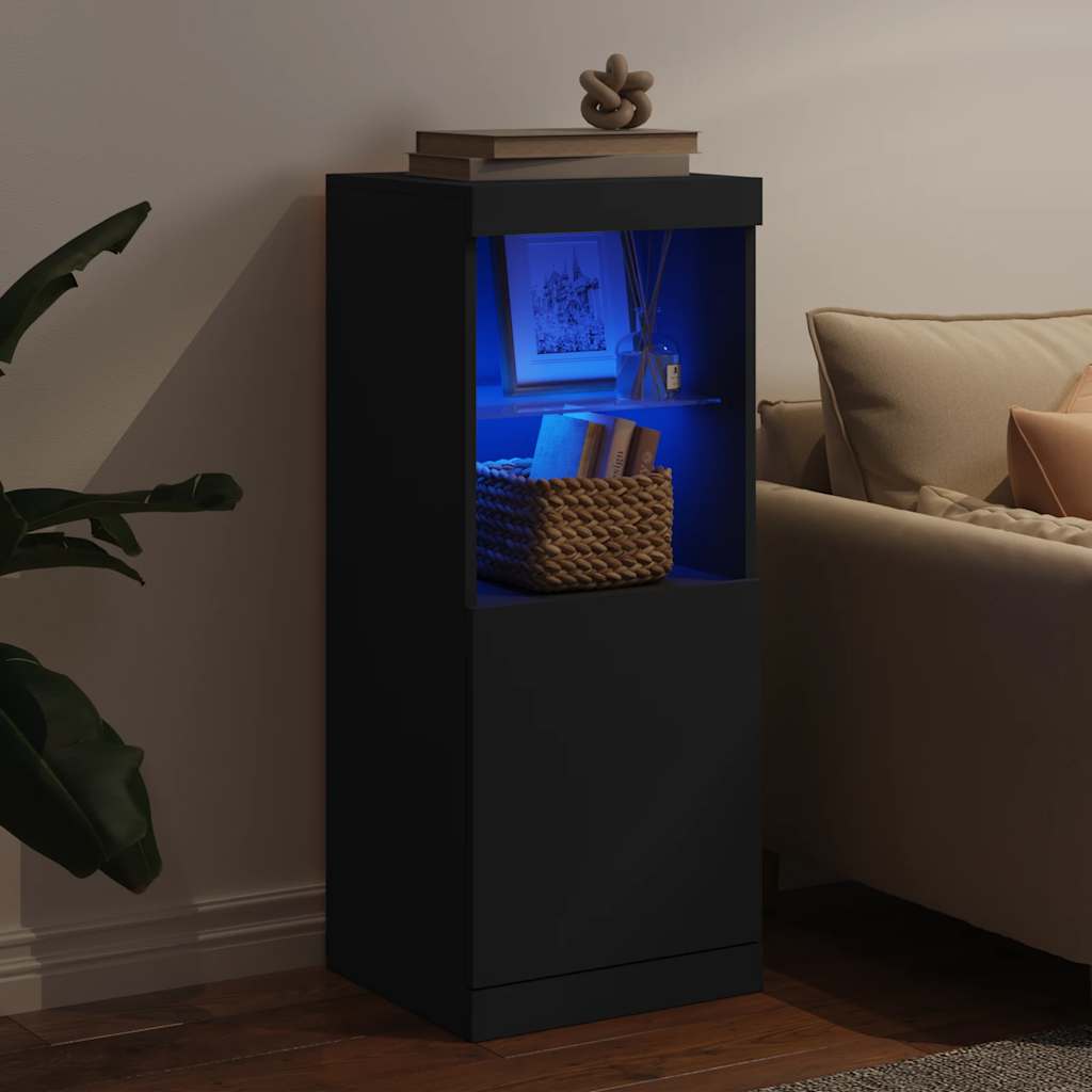 Puhvetkapp LED-tuledega, must, 41 x 37 x 100 cm