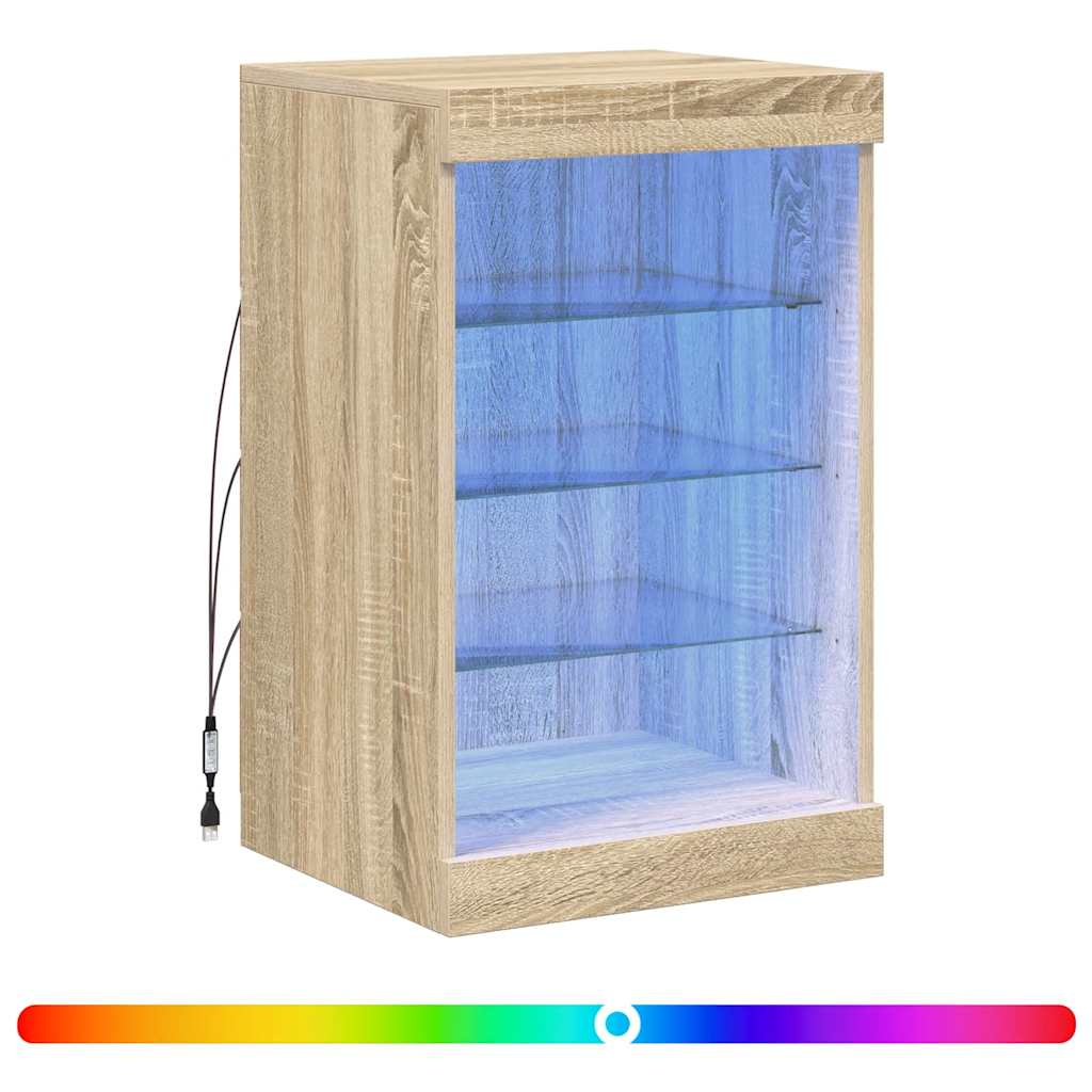 Puhvetkapp LED-tuledega, Sonoma tamm, 41 x 37 x 67 cm
