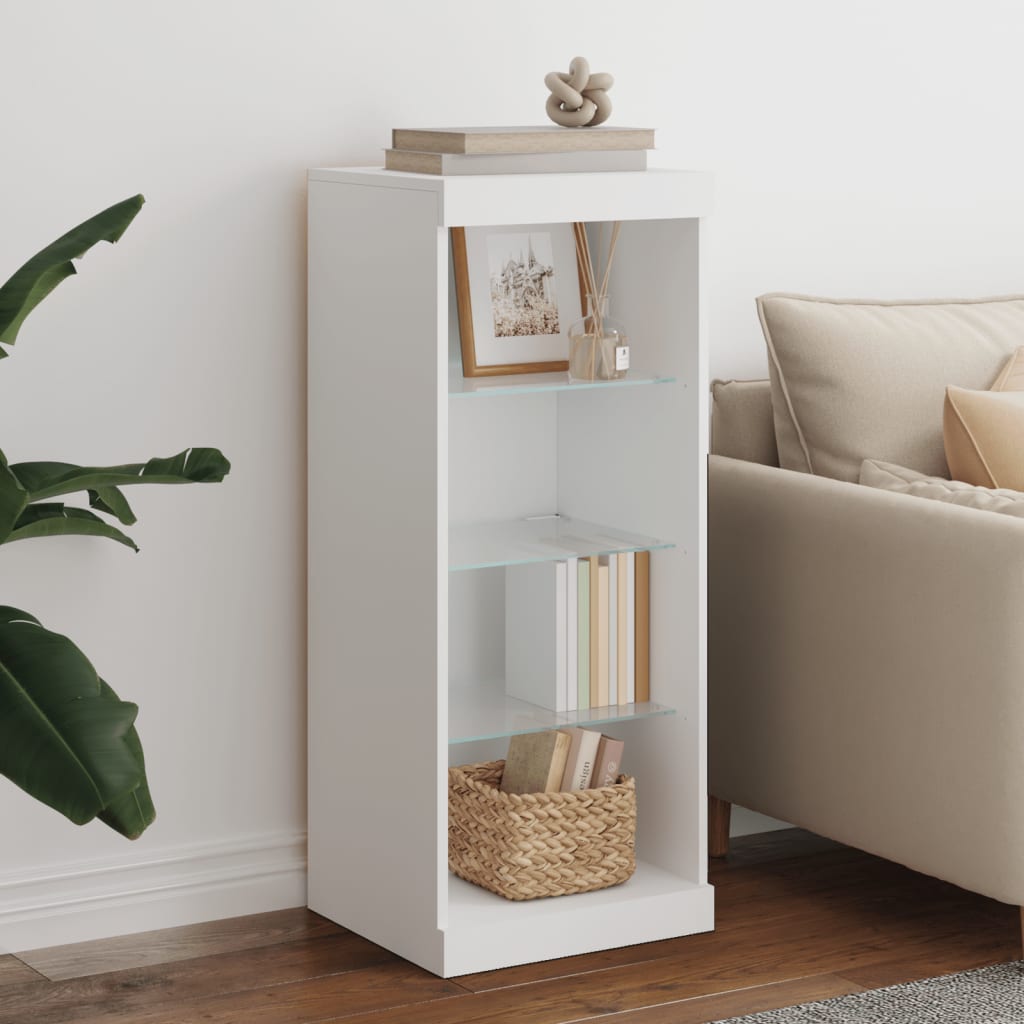 Puhvetkapp LED-tuledega, valge, 41 x 37 x 100 cm