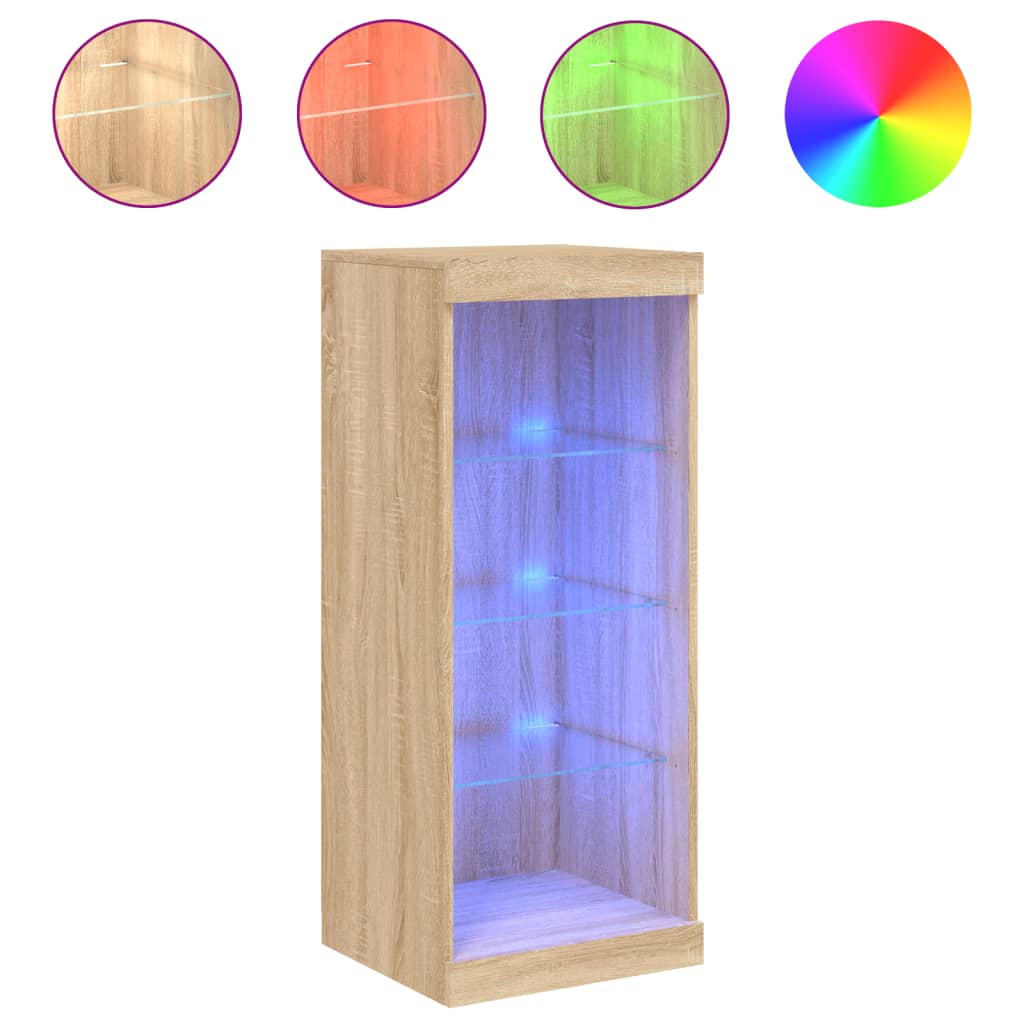 Puhvetkapp LED-tuledega, Sonoma tamm, 41 x 37 x 100 cm