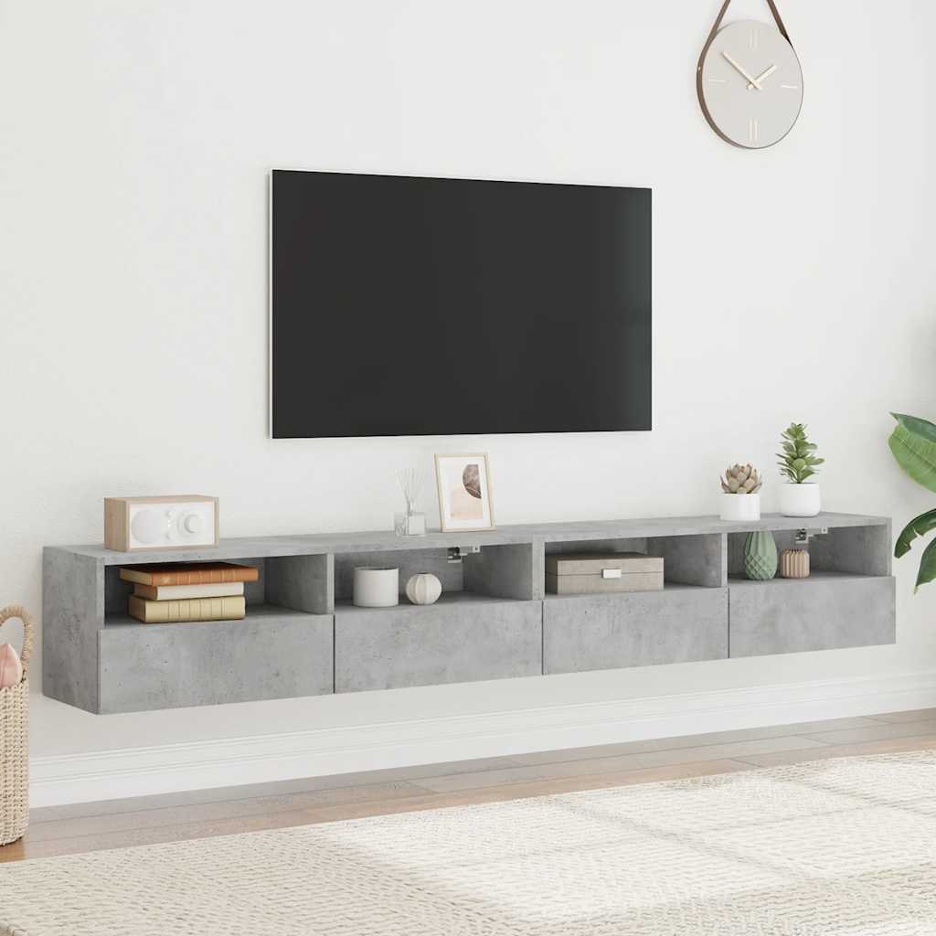 Teleri seinakapid 2 tk, betoonhall, 100 x 30 x 30 cm, tehispuit