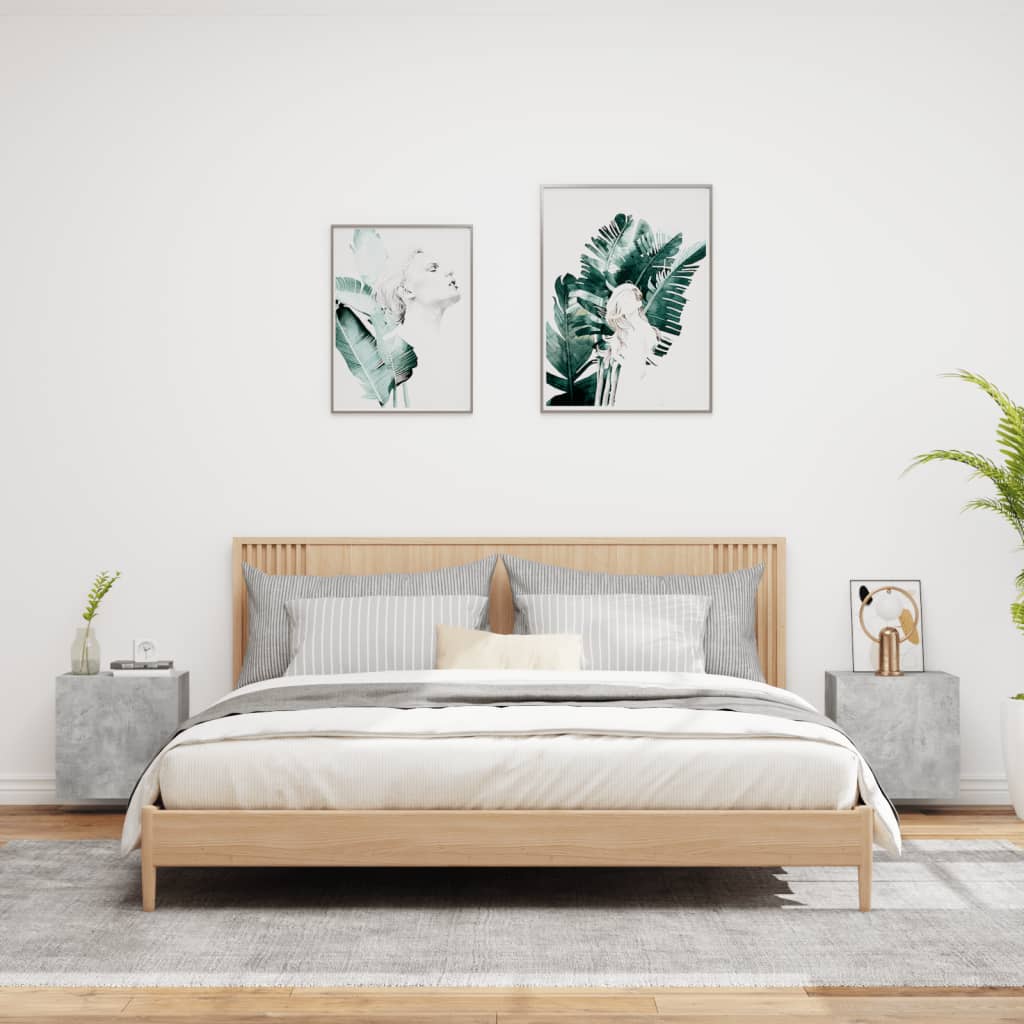Teleri seinakapid 2 tk, betoonhall, 40,5x30x40 cm, tehispuit