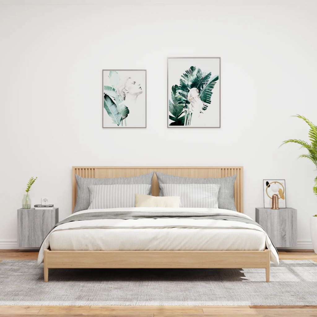 Teleri seinakapid 2 tk, hall Sonoma, 40,5x30x40 cm, tehispuit
