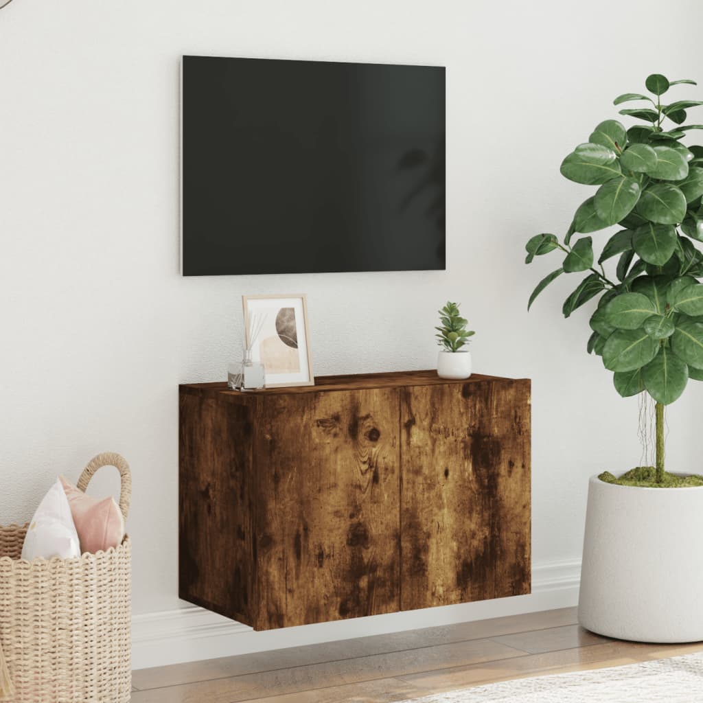 Seinale kinnitatav telerikapp, suitsutamm, 60 x 30 x 41 cm