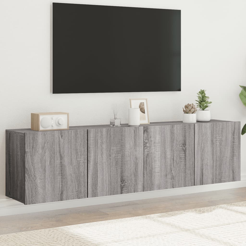 Seina telerikapid 2 tk, hall Sonoma tamm, 80 x 30 x 41 cm
