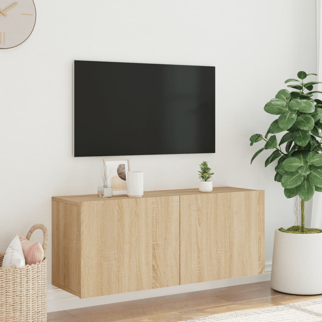 Seinale kinnitatav telerikapp, Sonoma tamm, 100 x 30 x 41 cm