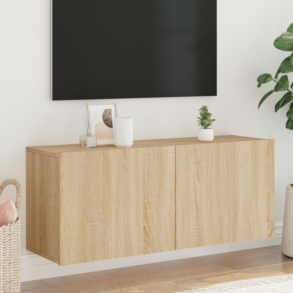 Seinale kinnitatav telerikapp, Sonoma tamm, 100 x 30 x 41 cm