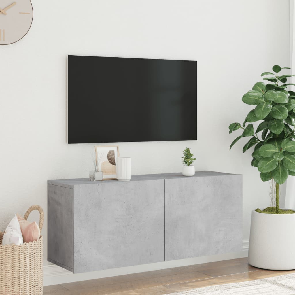 Seinale kinnitatav telerikapp, betoonhall, 100 x 30 x 41 cm