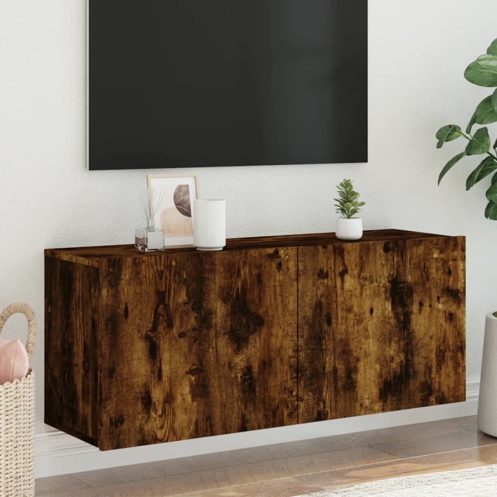 Seinale kinnitatav telerikapp, suitsutamm, 100 x 30 x 41 cm