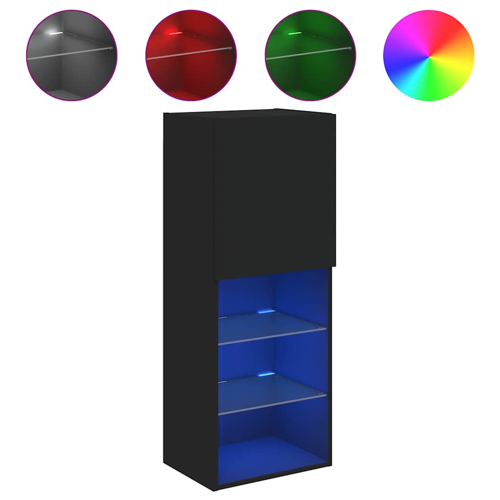 LED-tuledega telerikapp, must, 40,5 x 30 x 102 cm