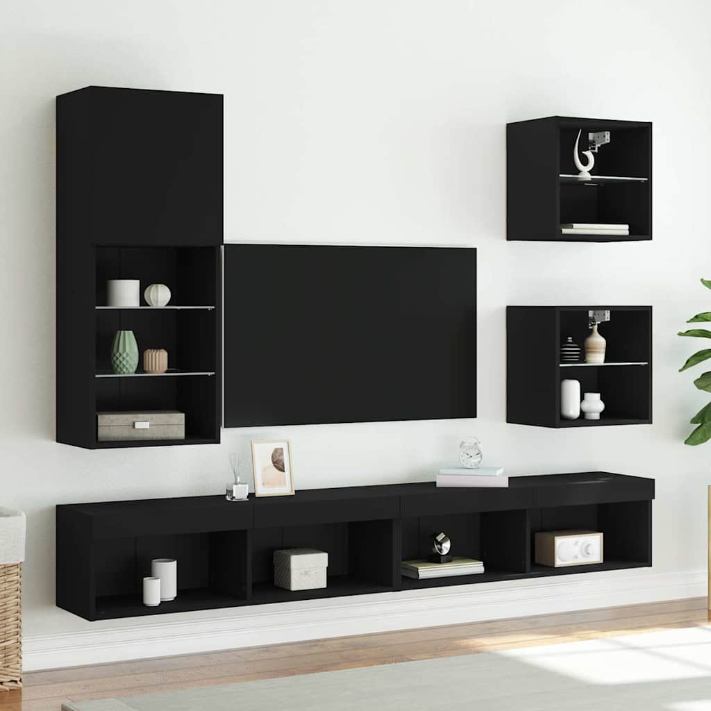 LED-tuledega telerikapp, must, 40,5 x 30 x 102 cm