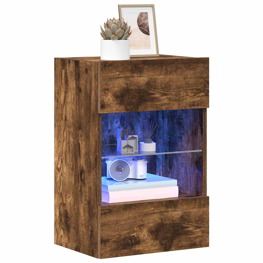 Seinakapid LED-tuledega teleri jaoks 2 tk, suitsutamm, 40x30x60,5 cm