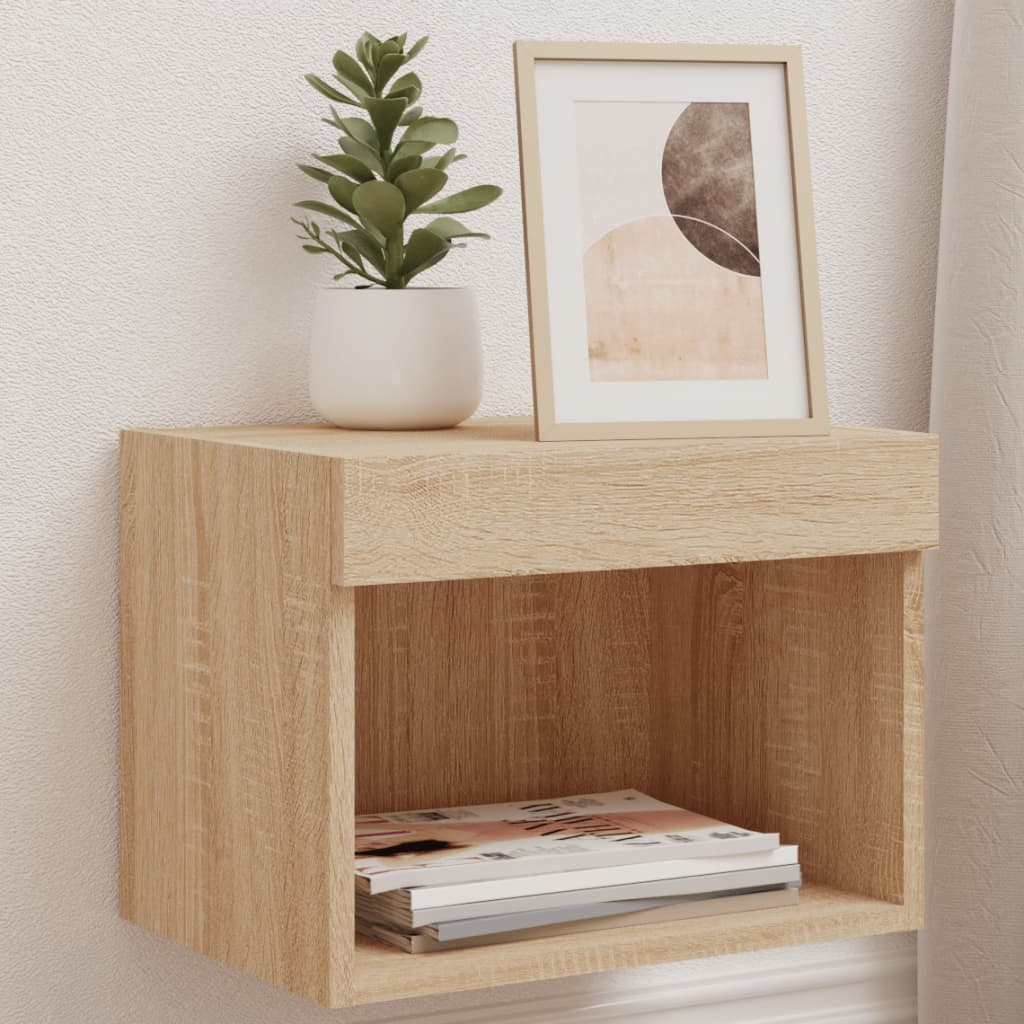Seinale kinnitatav öökapp LED-tuledega, Sonoma tamm