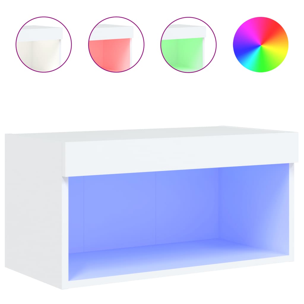 LED-tuledega telerikapp, valge, 60 x 30 x 30 cm