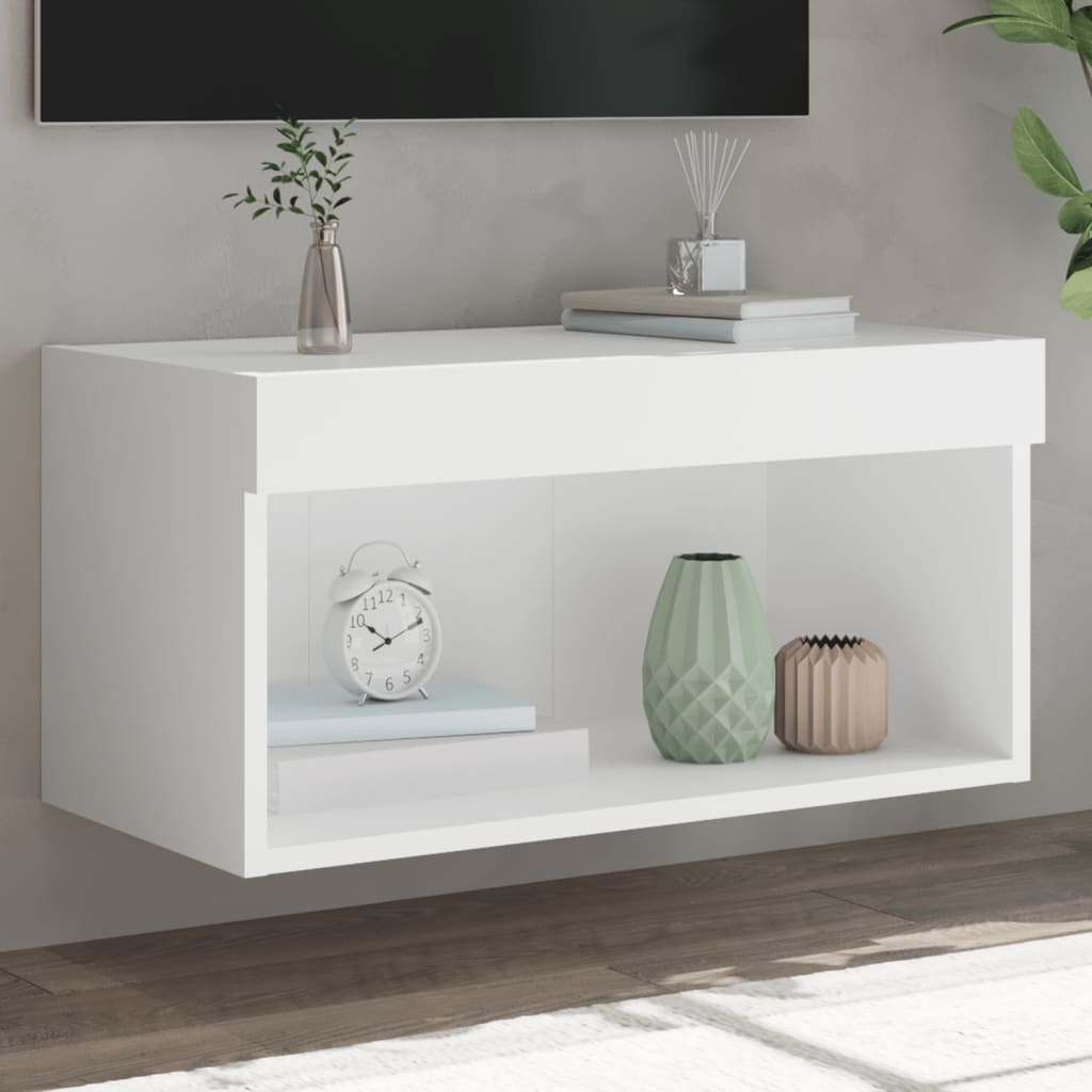 LED-tuledega telerikapp, valge, 60 x 30 x 30 cm