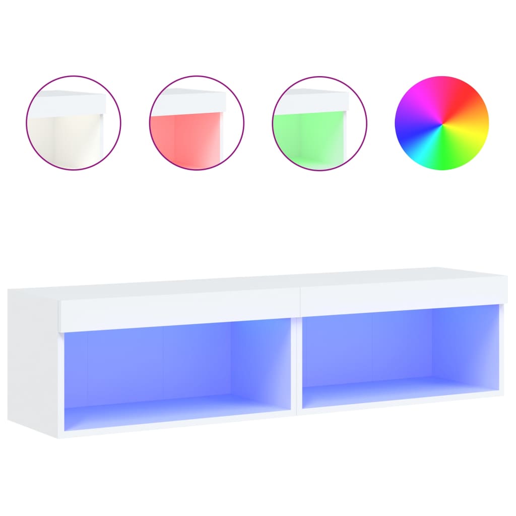 LED-tuledega telerikapid 2 tk, valge, 60 x 30 x 30 cm