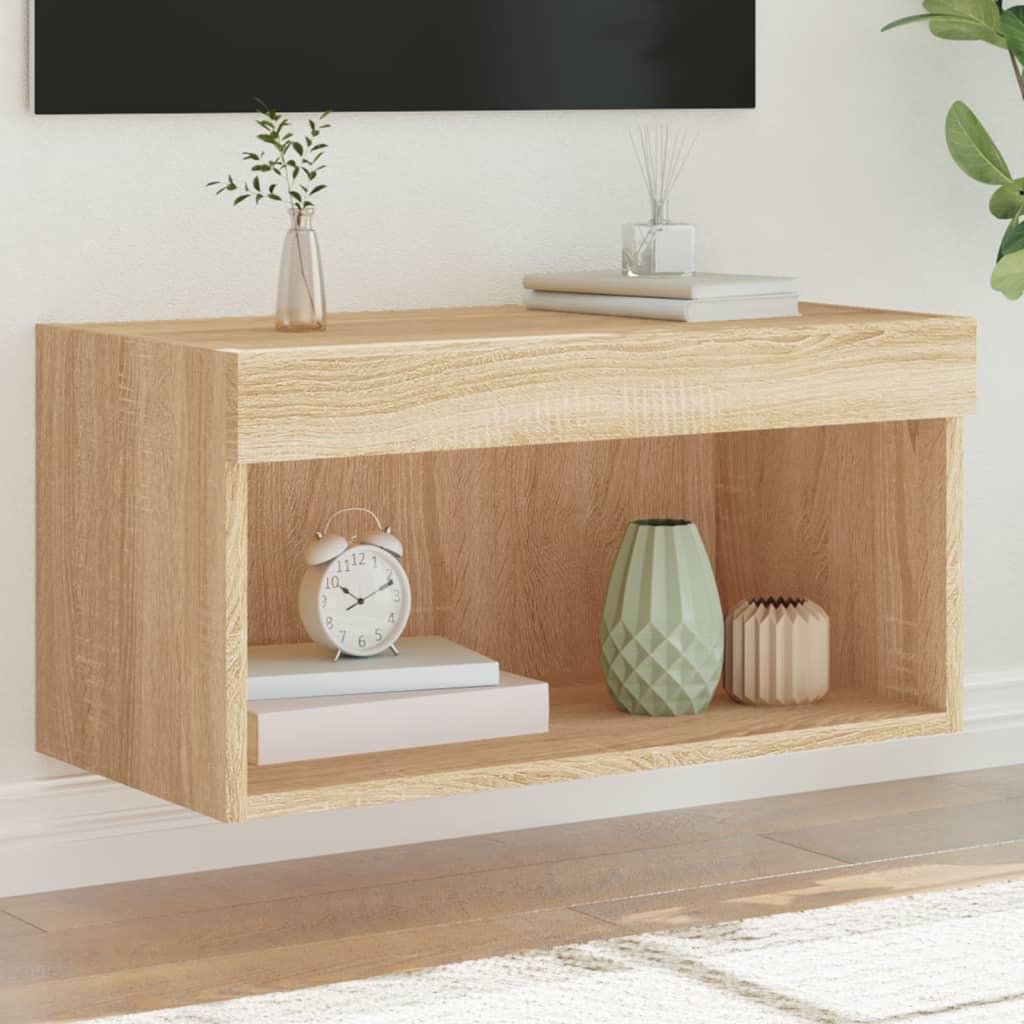 LED-tuledega telerikapp, Sonoma tamm, 60 x 30 x 30 cm