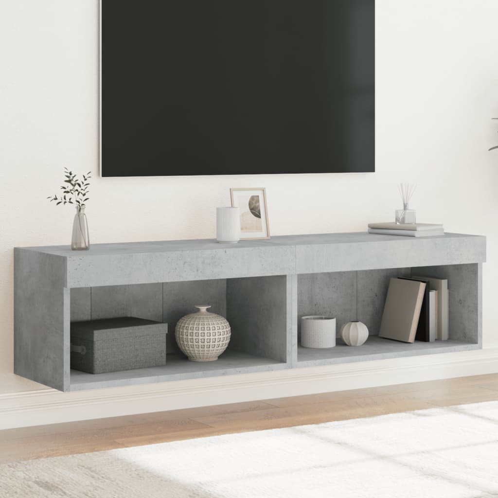 LED-tuledega telerikapid 2 tk, betoonhall, 60 x 30 x 30 cm