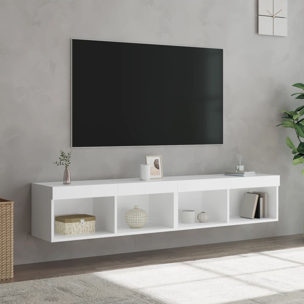 LED-tuledega telerikapid 2 tk, valge, 80 x 30 x 30 cm