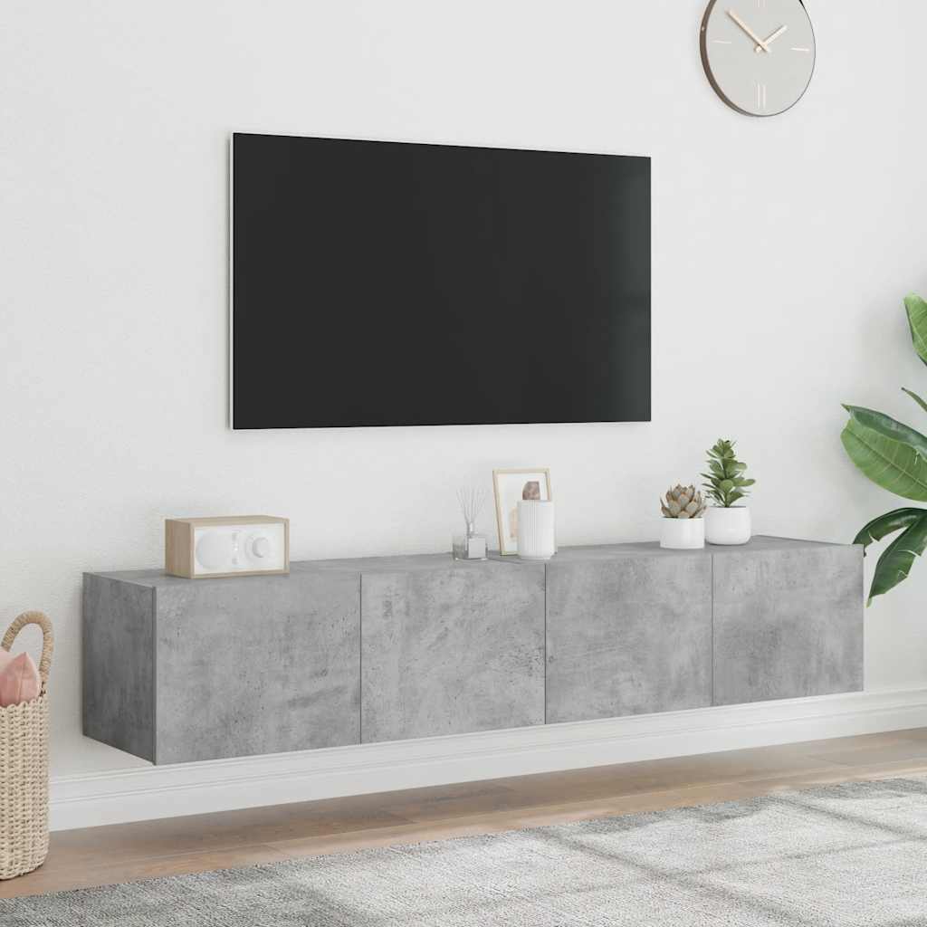 Teleri seinakapid LED-tuledega 2 tk, betoonhall, 80x35x31 cm