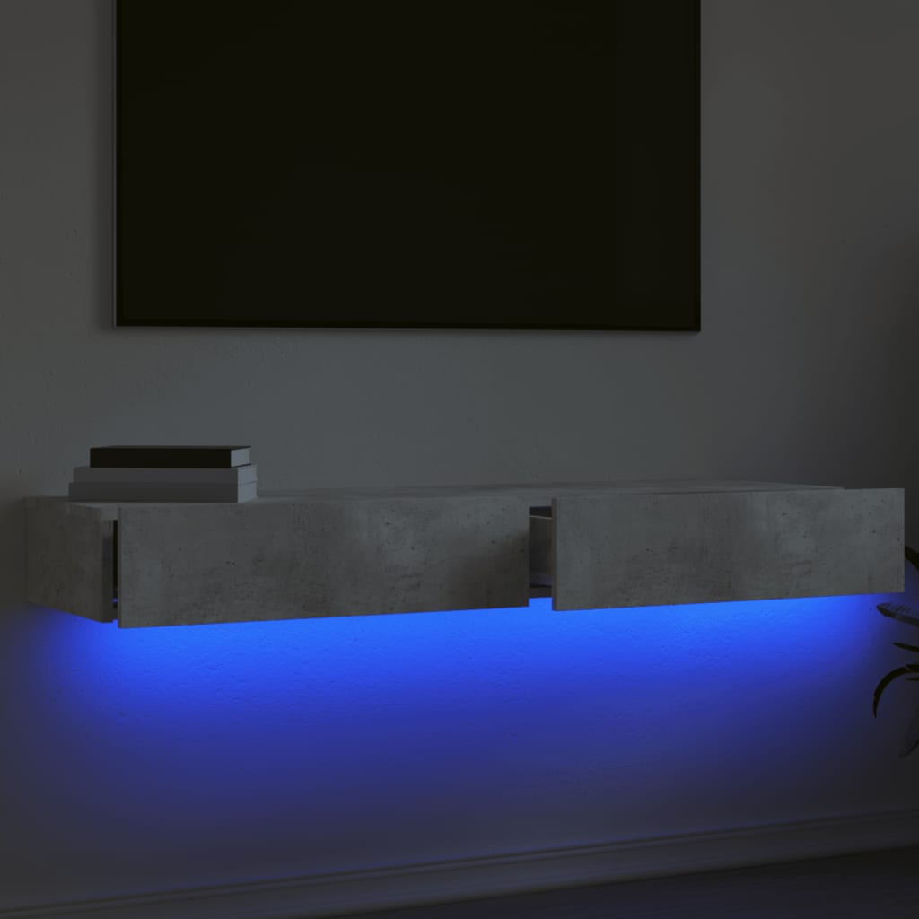 Telerialused LED-tuledega 2 tk, betoonhall, 60 x 35 x 15,5 cm