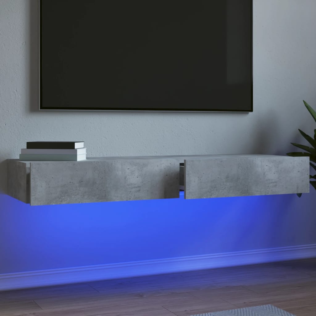 Telerialused LED-tuledega 2 tk, betoonhall, 60 x 35 x 15,5 cm