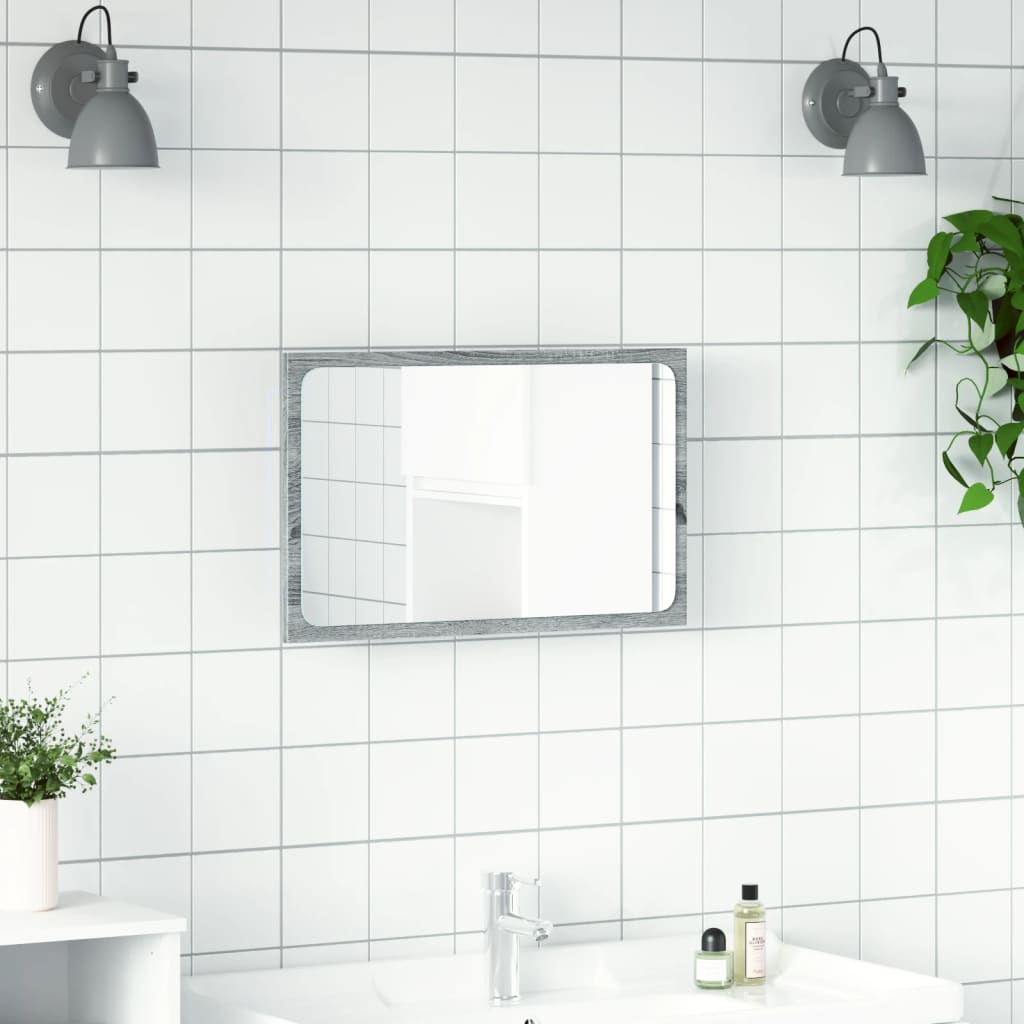 Vannitoapeegel, LED, hall Sonoma tamm, 60x8,5x38 cm, tehispuit