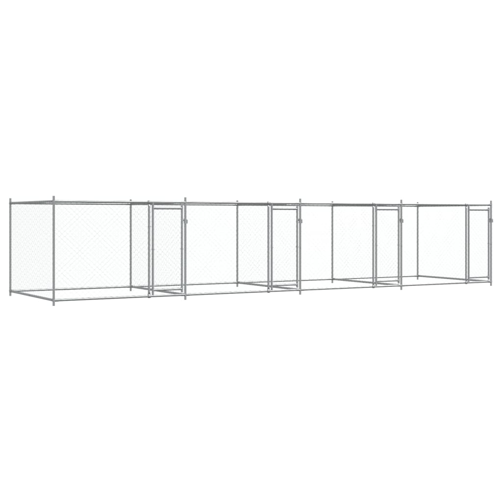 Koeraaedik, ustega, hall, 8 x 2 x 1,5 m, tsingitud teras