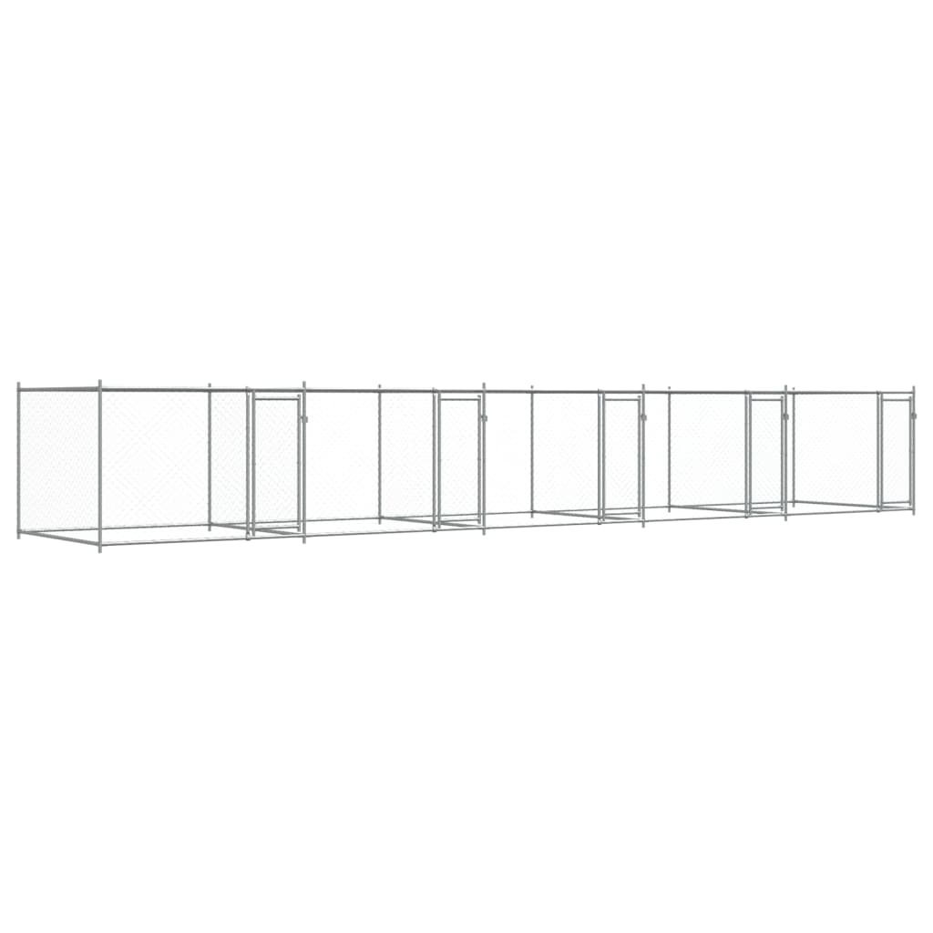 Koeraaedik, ustega, hall, 10 x 2 x 1,5 m, tsingitud teras