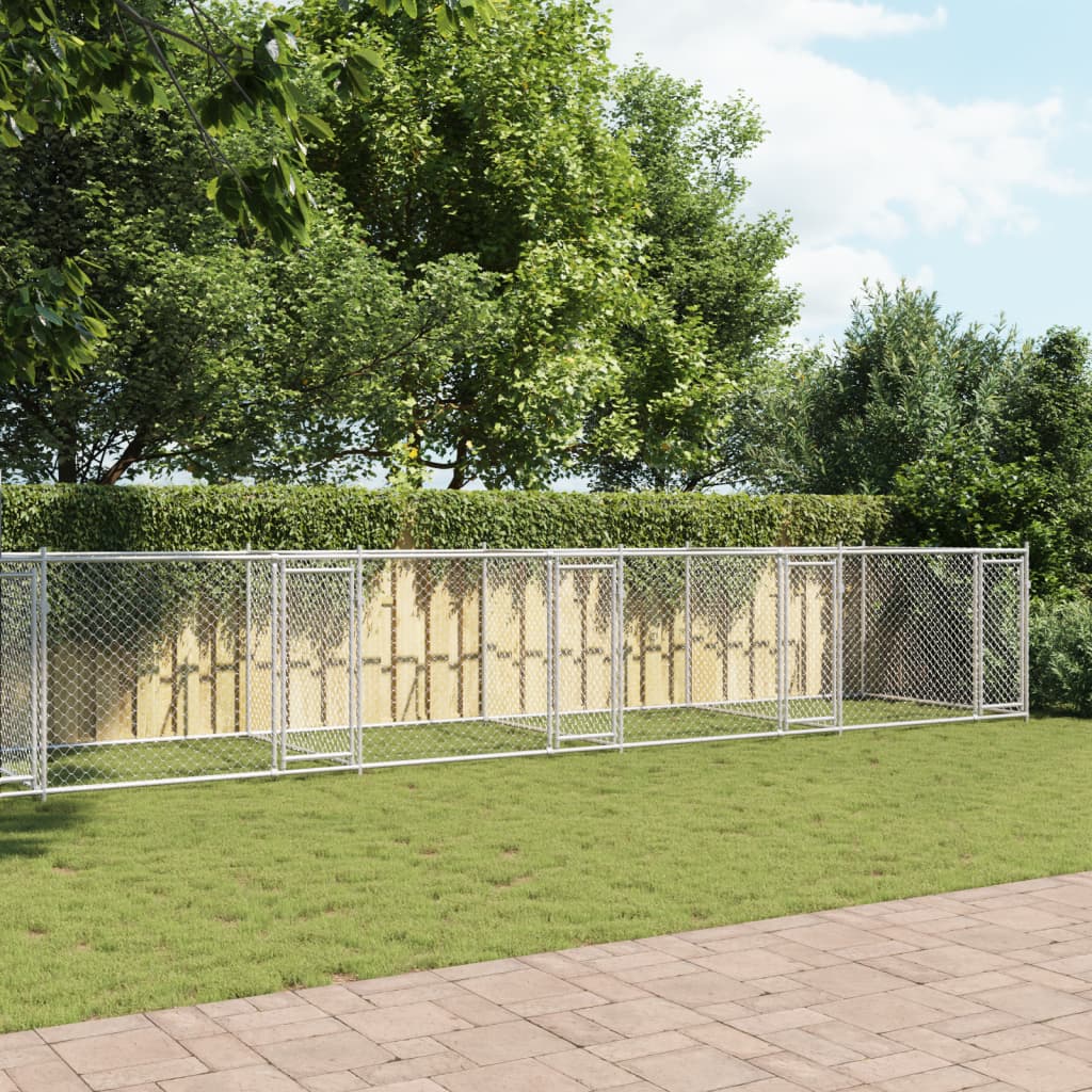 Koeraaedik, ustega, hall, 10 x 2 x 1,5 m, tsingitud teras