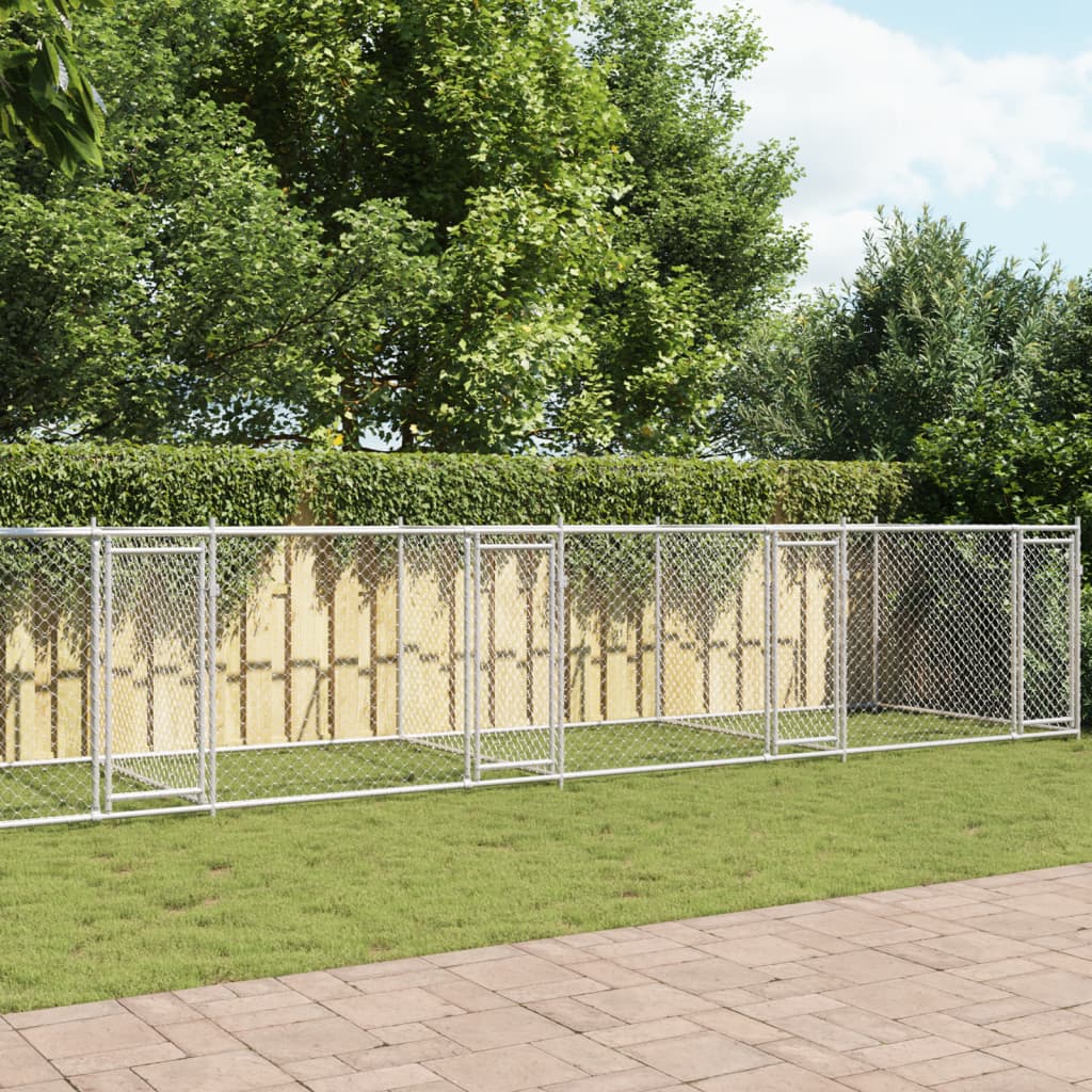 Koeraaedik, ustega, hall, 10 x 2 x 1,5 m, tsingitud teras
