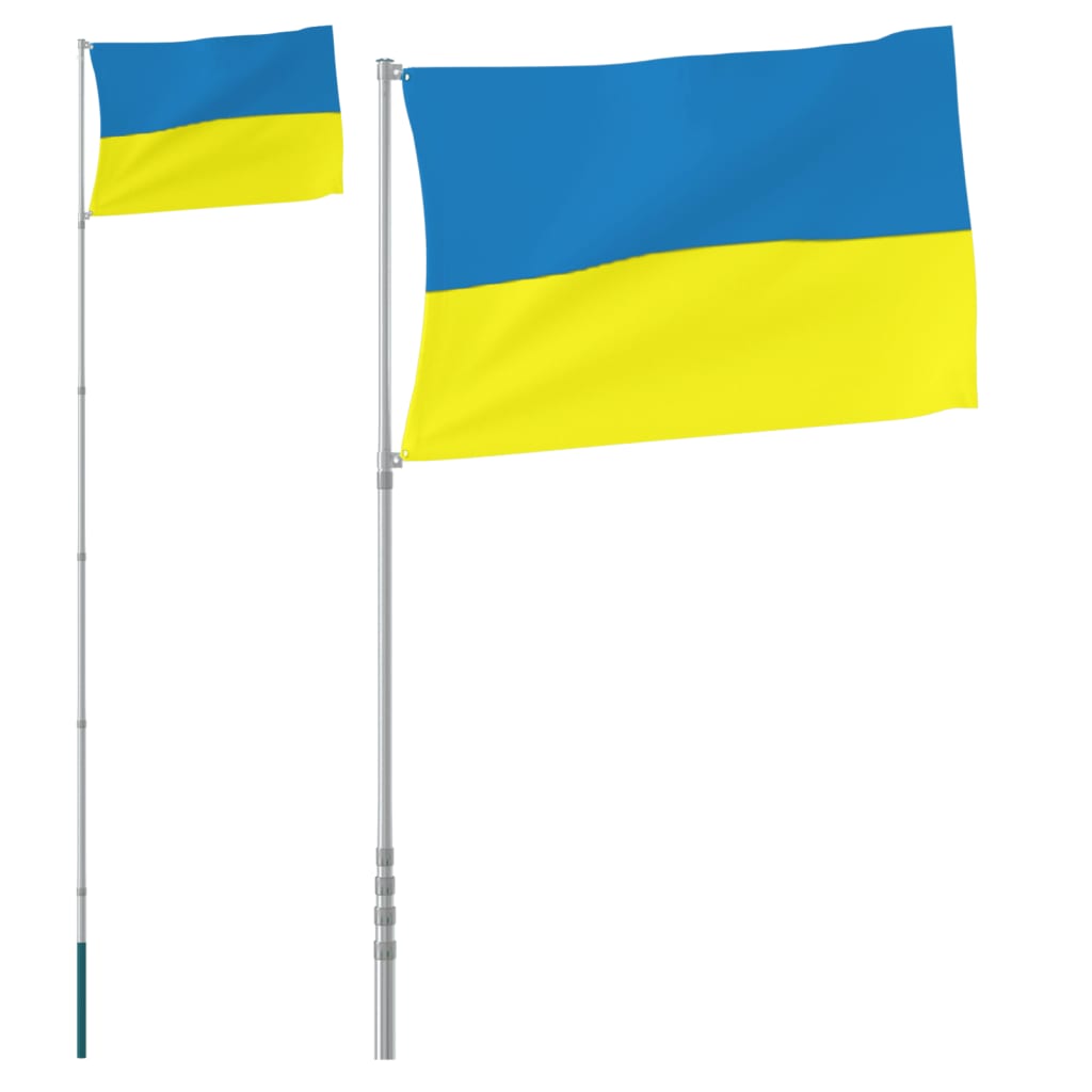 Ukraina lipp ja lipumast, 5,55 m, alumiinium