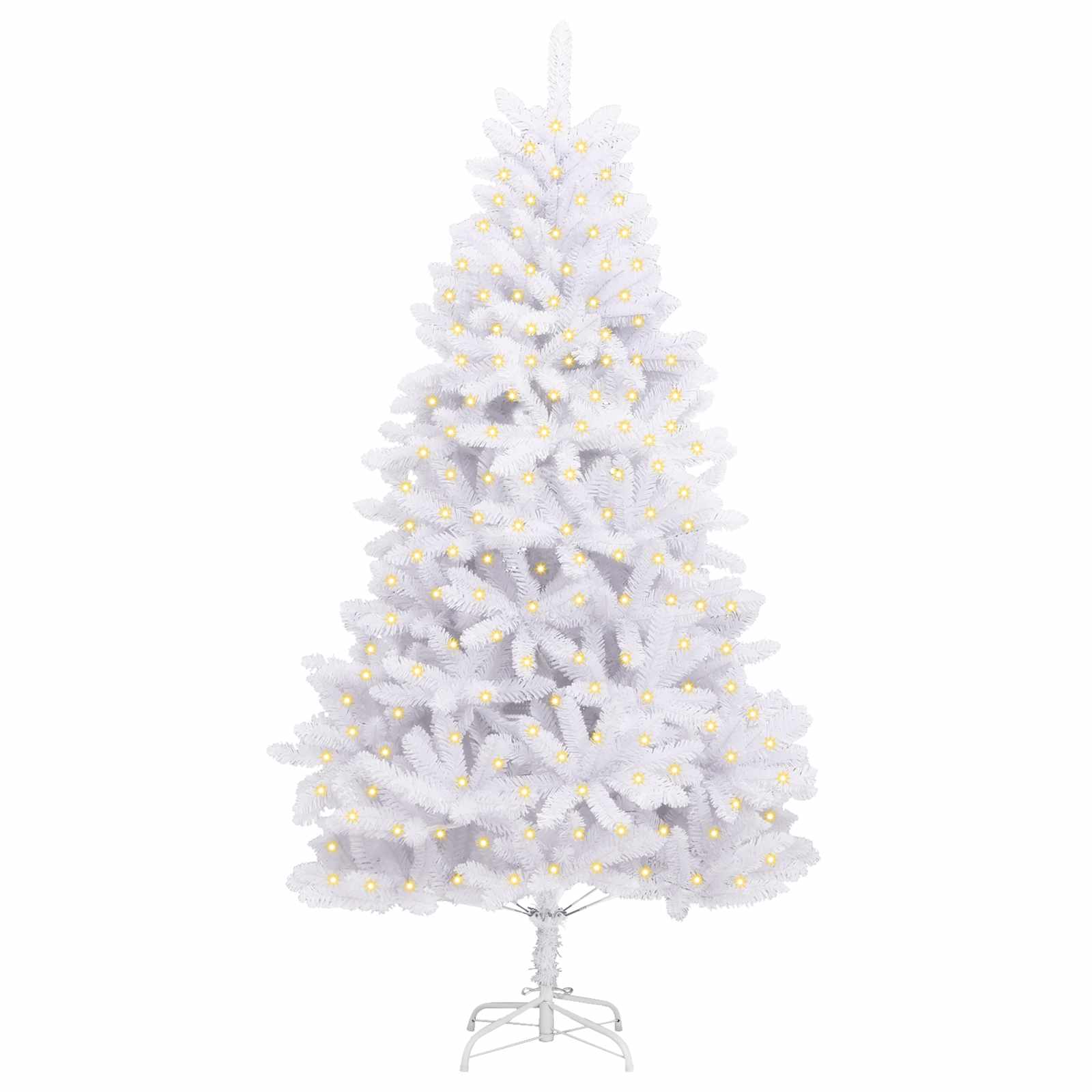 Tehisjõulupuu 300 LED-i PVC ja teras Valge
