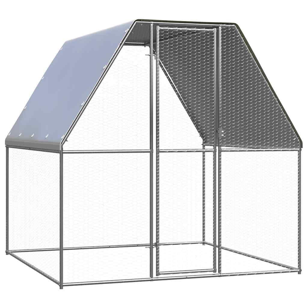 Kanapuur, hõbedane ja hall, 2 x 2 x 2 m, tsingitud teras
