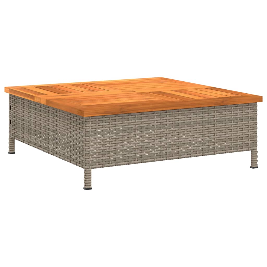 Päikesevarju aluse kate, hall, 70x70x25 cm, PE-rotang/akaatsia