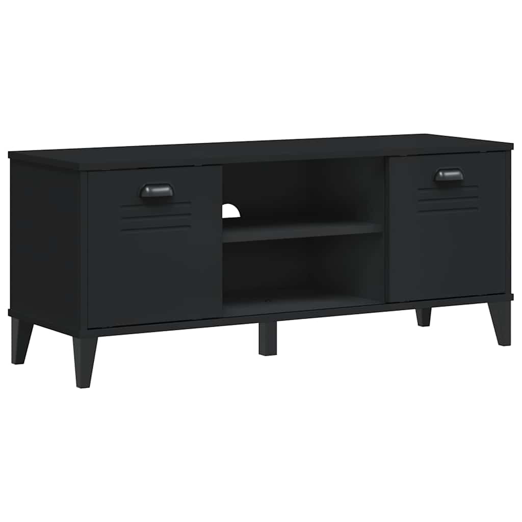 Jalatsipink "VIKEN", must, 106 x 35 x 45 cm, tehispuit