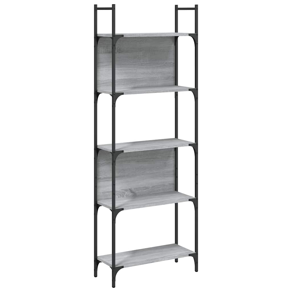Raamaturiiul 5-korruseline, hall Sonoma tamm, 60,5x24x166,5 cm