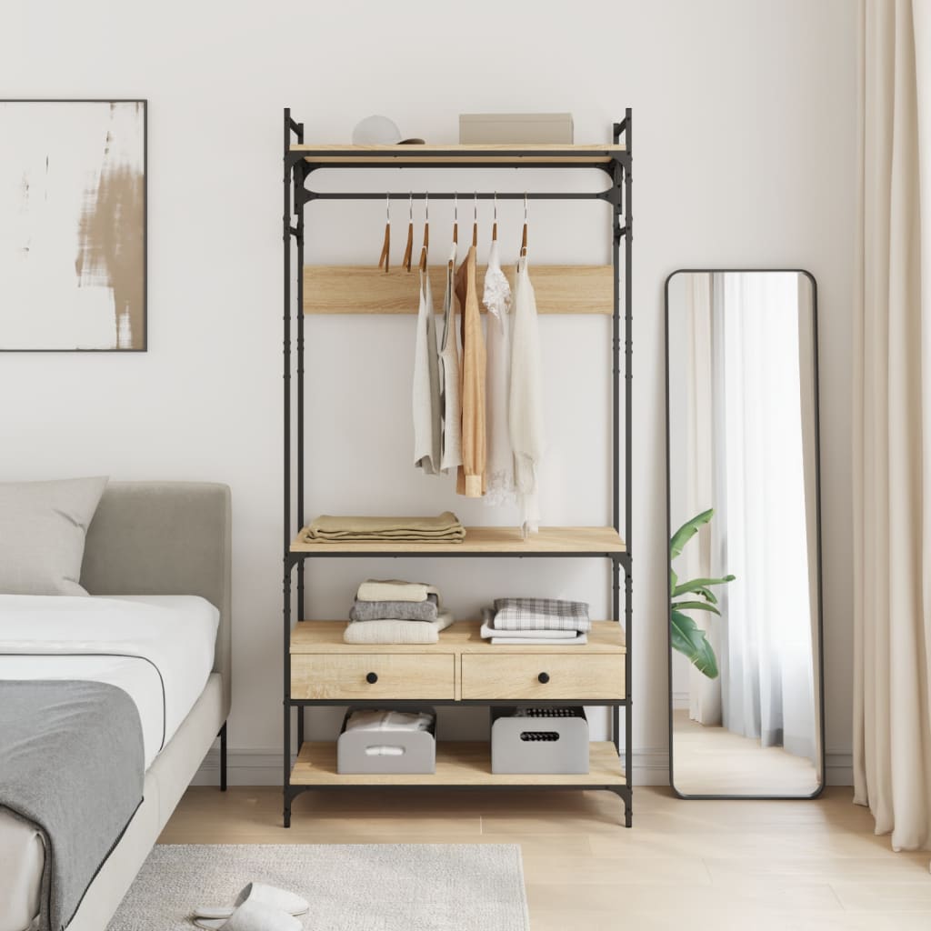 Garderoob sahtlitega Sonoma tamm 89x39x184,5 cm tehispuit